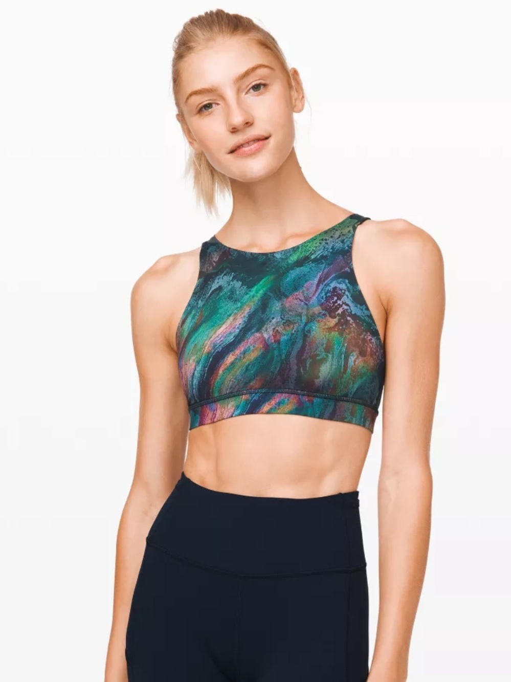 Lululemon Energy Bra High Neck - Cosmic Shift Multi pattern.